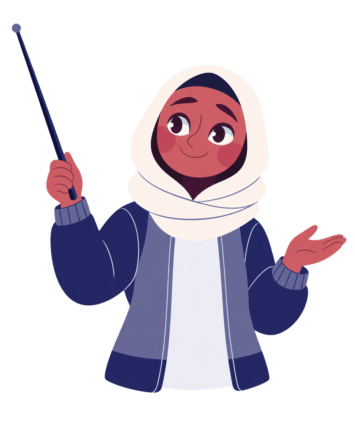 Arub teaching the progression from an Arabic letter to a sentence